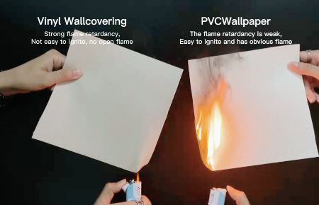 Fire test for wallcoverings